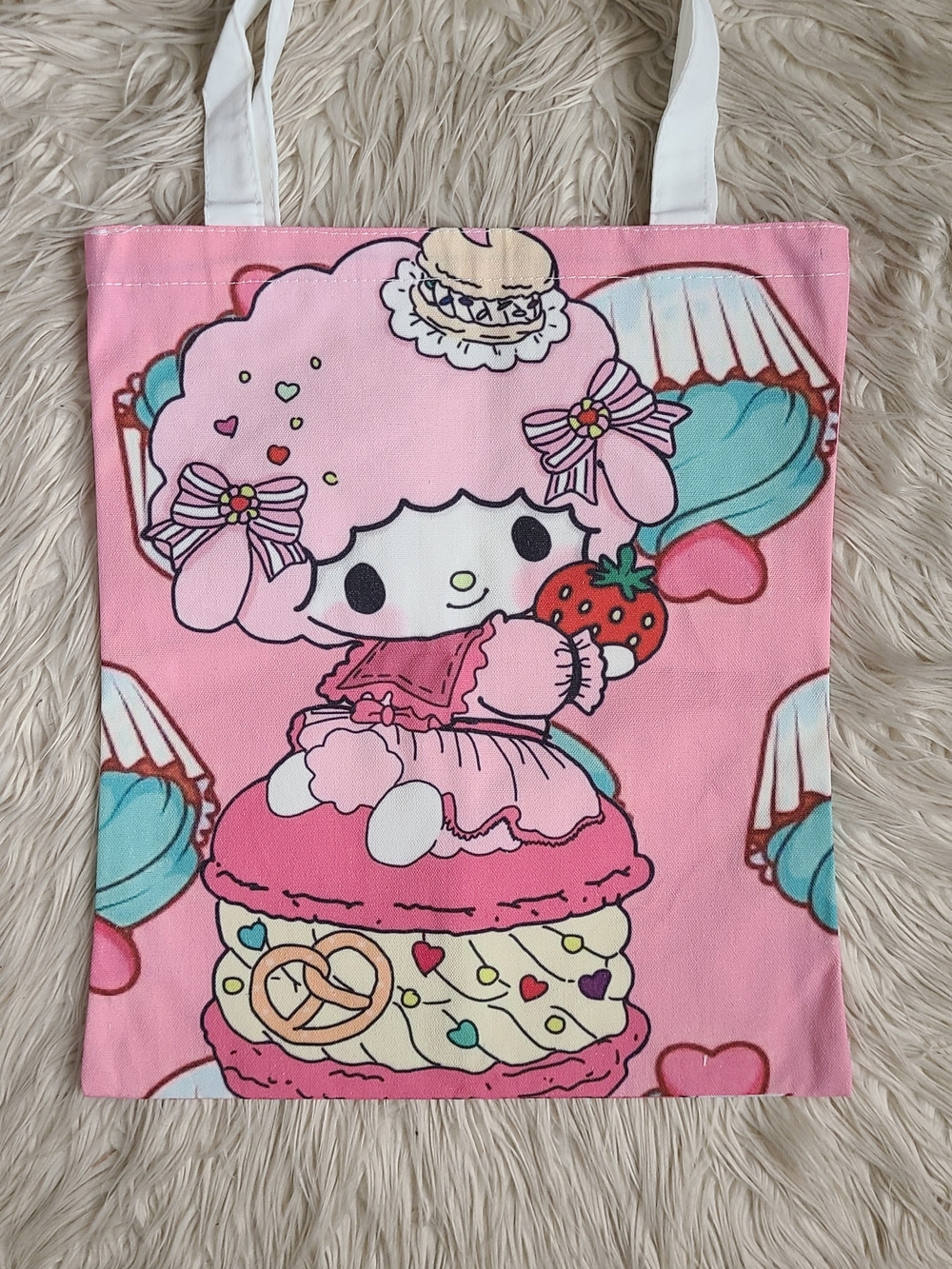 Sanrio Pink My Melody Strawberry Dessert Tote Bag